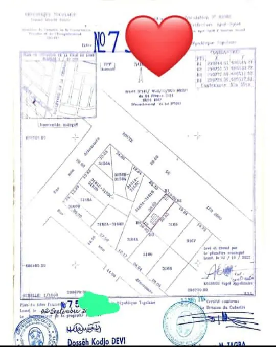 Terrain demi-lot en vente en bord du goudron à Avedji Adroukpapé – 65 millions FCFA