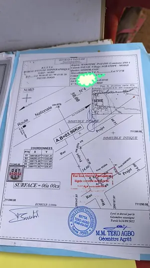 Terrain demi-lot à vendre à Tsévié Agbatopé Modji – 4 millions FCFA