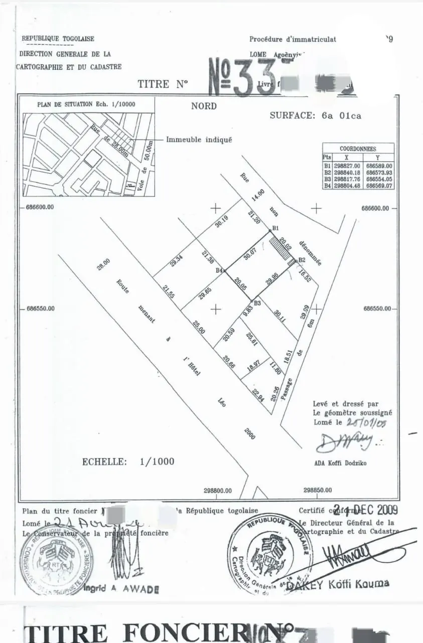 Terrain de 300 m² en vente à Avédji Adrogbapé – 35 millions FCFA