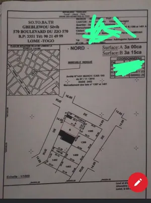 Terrain demi-lot (300 m²) à vendre à Adidogomé Carrefour Aised – 15 millions FCFA