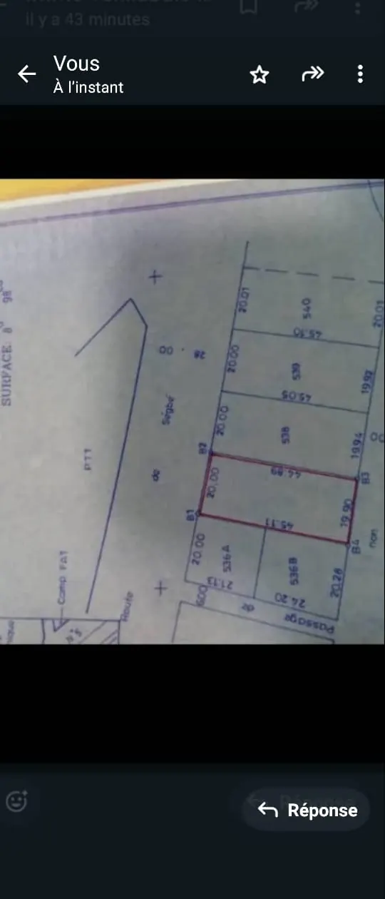 Terrain 900 m² en vente en bordure de goudron à Adidogomé Ancienne Douane – 170 millions FCFA