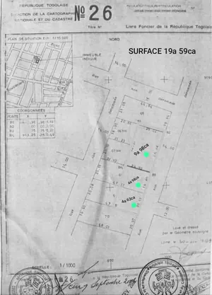 Terrain 3,25 lots à vendre à Attiegou, Lomé – 55 millions FCFA le lot