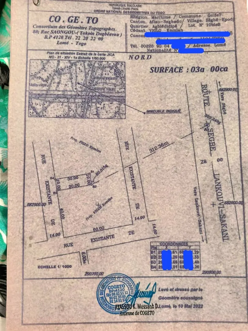 Terrain demi-lot en vente à Segbé ARS – 9 millions FCFA