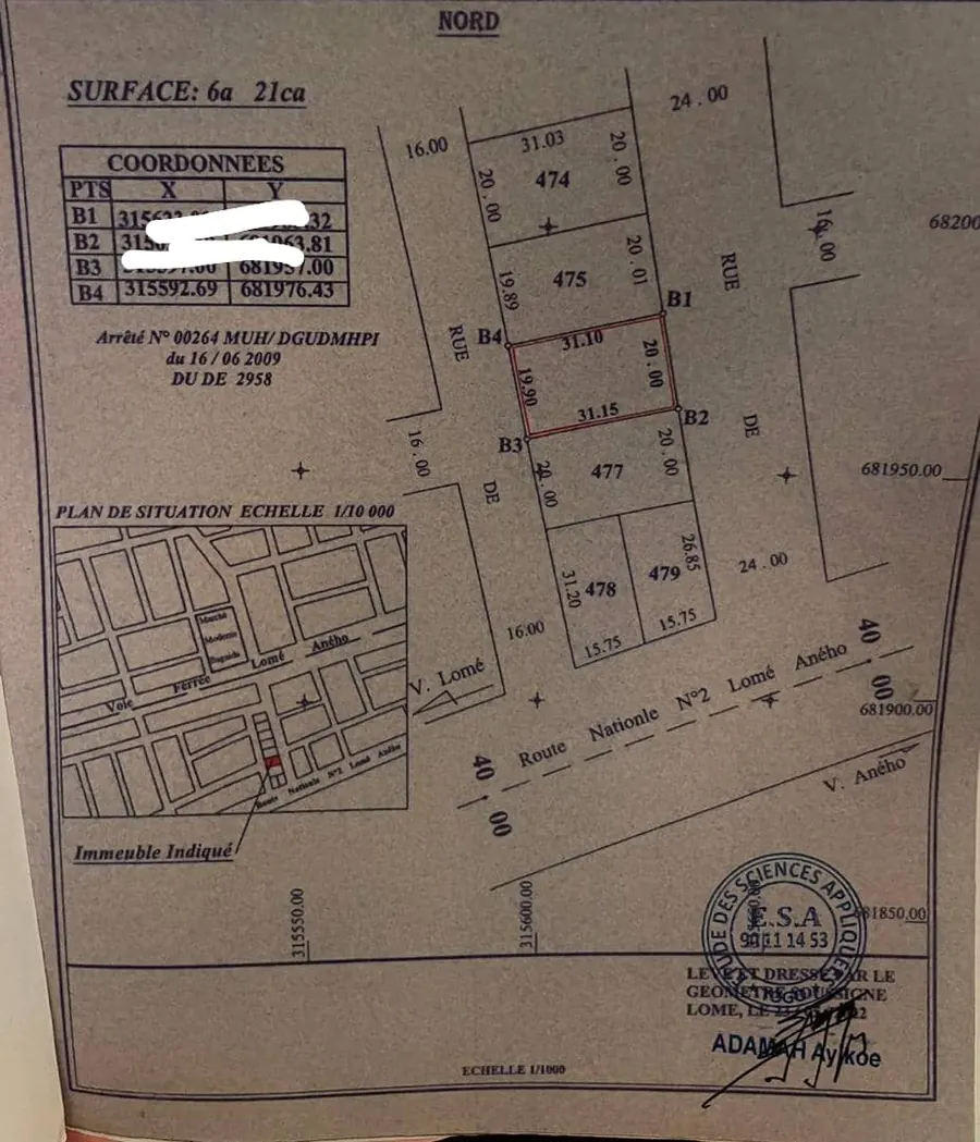 Terrain 2 lots en vente à Baguida – 150 millions FCFA