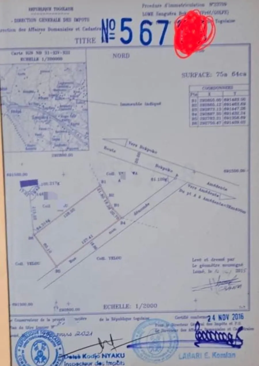 Terrain 12 lots en vente à Agoè Assiko – 23 millions FCFA le lot