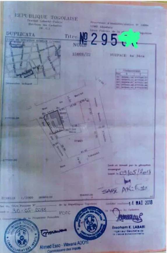 Immeuble en vente à Assigamé, Lomé – 750 millions FCFA