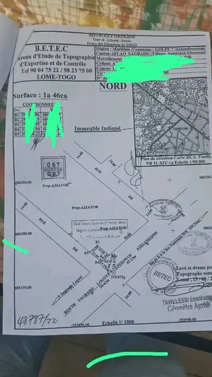Terrain ¼ de lot en vente à Adidogomé Attigangomé – 15 millions FCFA — photo 3
