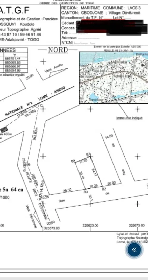 Terrain 600 m² à vendre à Agovoudou - Devikeimé, secteur Aného – à partir de 6,5 millions FCFA