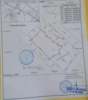 Terrain de 2700 m² en vente à Kpalimé – 27 millions FCFA