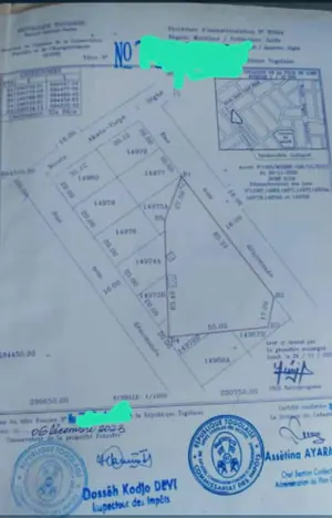 Terrain 4 lots à vendre à Sègbé Douane, proche du goudron – 35 millions FCFA le lot