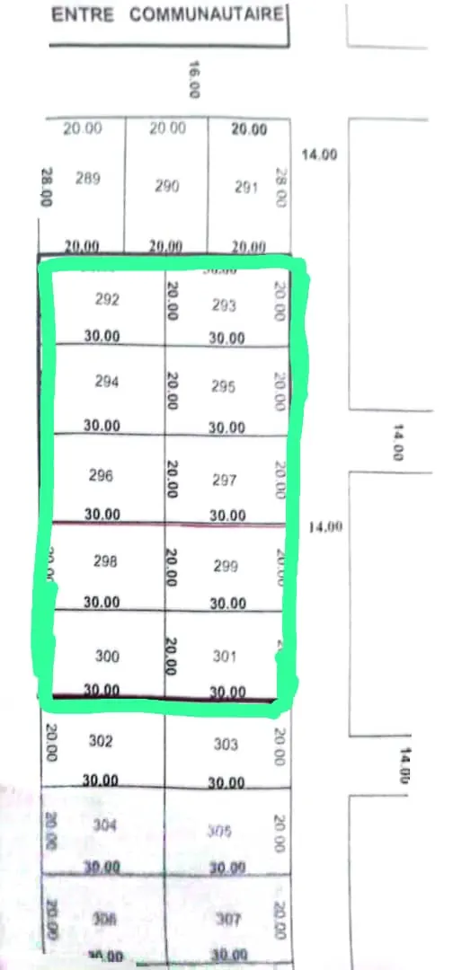 Ensemble de 10 lots de terrain en vente à Klikamé – 45 millions FCFA le lot