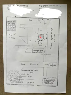 Vente de terrain à Tokoin SOTED, 400 m², titre foncier personnel – 65 millions FCFA à revoir