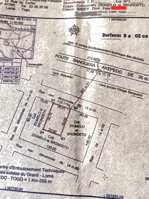 Terrain 600 m² en vente à Zanguera derrière UCAO – 15 millions FCFA