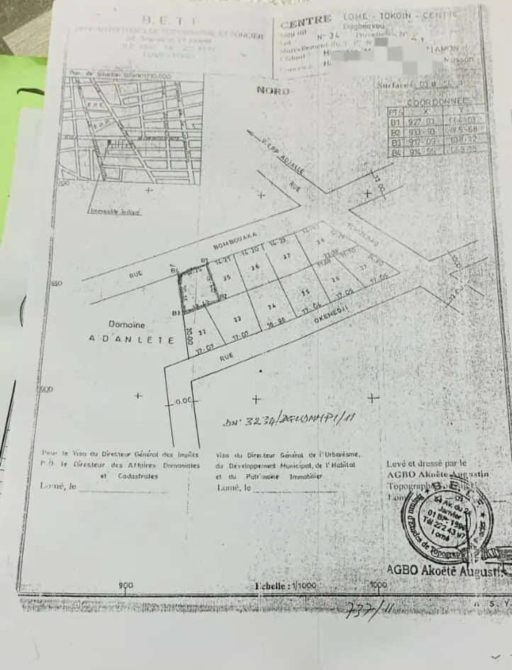 Terrain demi-lot de 314 m² en vente à Tokoin Ramco – 25 millions FCFA