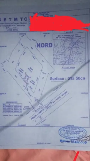 Terrain à vendre à Djagblé Château Yvu – 6 millions FCFA