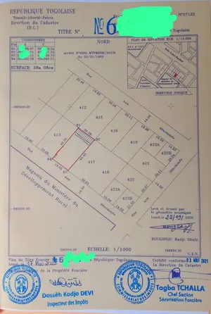 Terrain 808 m² en vente à Adidogomé Cité Mokpokpo – 55 millions FCFA