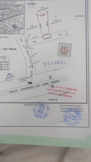 Terrain à vendre à Togokomé sur la route d'Aného – 23 millions FCFA