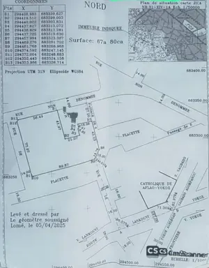 Terrain 11 lots en vente en angle de rue à Adidogomé Yokoè Catholique – 25 millions FCFA le lot