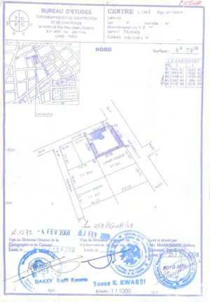 Terrain 1 lot en vente à Assigamé Aguiya Komé, angle de rue – 300 millions FCFA