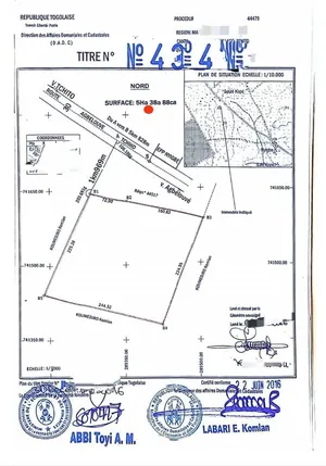 Terrain de 33 ha 43 a 88 ca en vente à Agbelouve Tchito Voutokpa – 3,5 millions FCFA l'unité — photo 3
