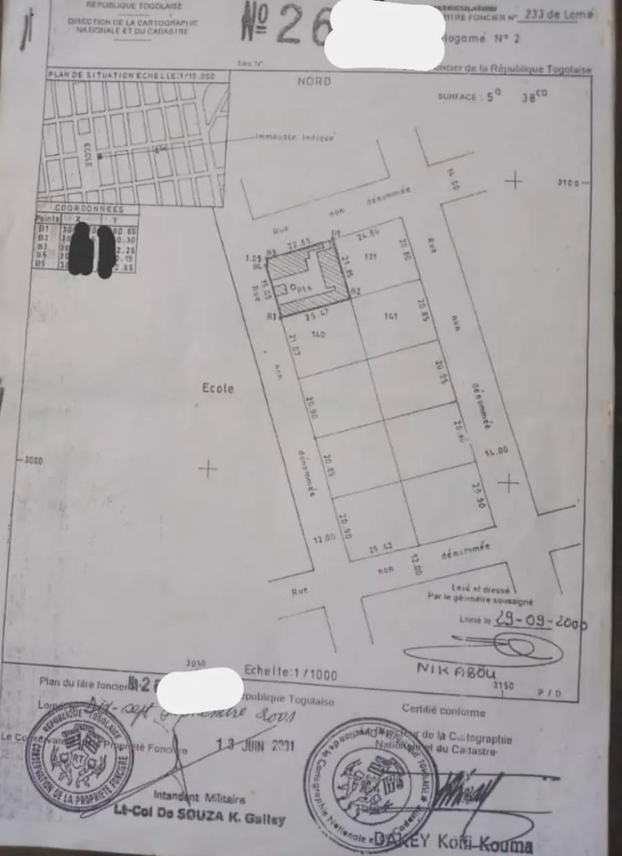 Terrain 1 lot à vendre à Ablogamé – 60 millions FCFA
