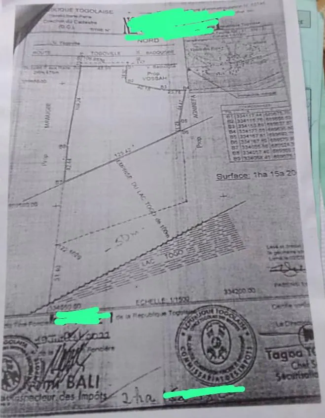 Terrain de 10 lots en vente entre Badougbé et Togoville, en bordure du lac – 22 millions FCFA le lot
