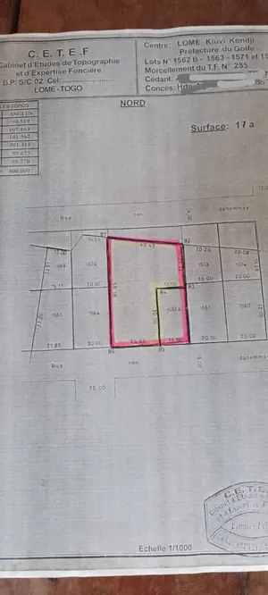 Terrain 4 lots à vendre à Akodessewa – 600 millions FCFA