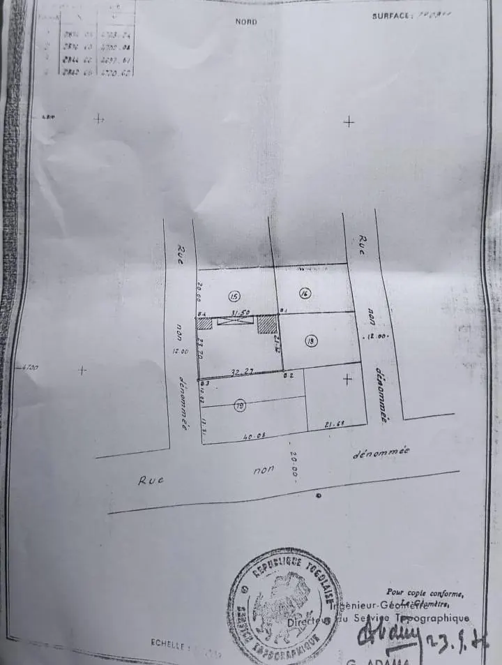 Terrain demi-lot à vendre à Tokoin Sotéd – 42 millions FCFA