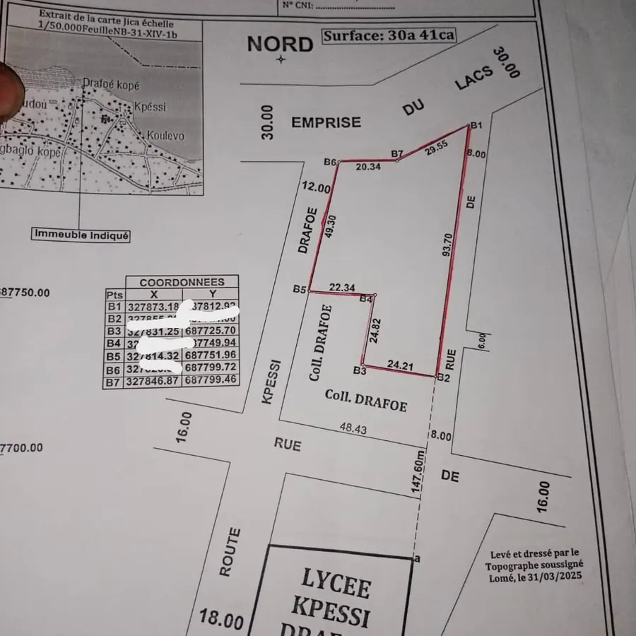 Terrain 5 lots en vente à Kpessi Drafoe au bord du lac – à partir de 130 millions FCFA