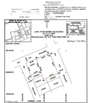 Terrain 3 lots 1800 m² à vendre en angle de rue à Kpogan Agbétiko – 26 millions FCFA le lot
