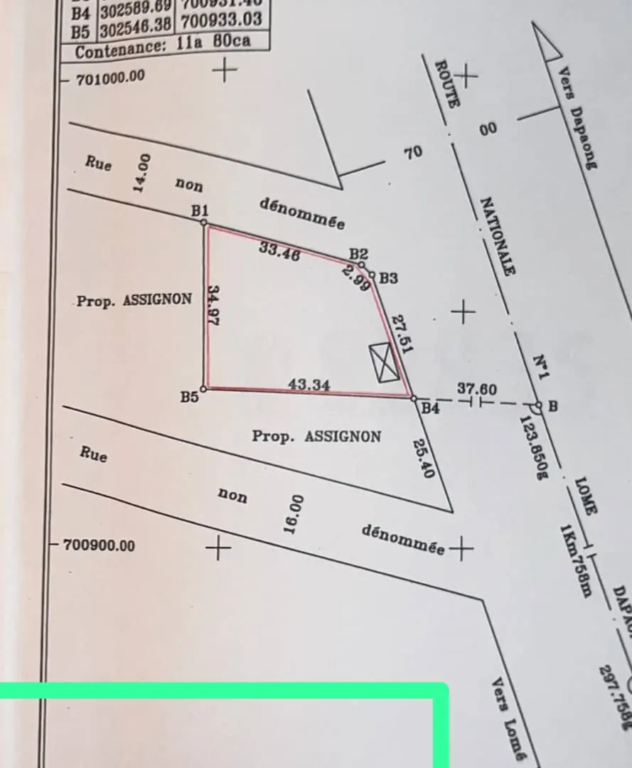 Terrain 2 lots en vente en angle de rue au bord du goudron RN1 à Adetikopé – prix à partir de 65 millions FCFA le lot