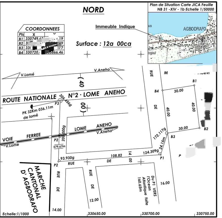 Terrain 2 lots en vente à Agbodrafo Dague, proche de la plage – 10 millions FCFA
