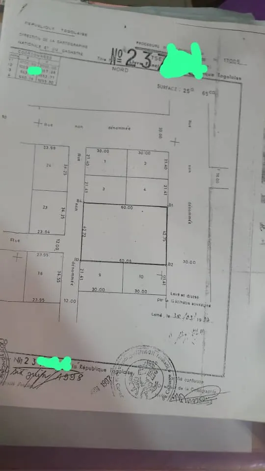 Terrain 2550 m² en vente en bordure de goudron à Davié-Tsévié – 110 millions FCFA