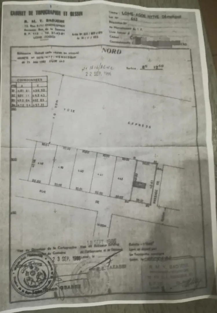 Terrain en vente bord du goudron à Agoè Demakpoè – 130 millions FCFA