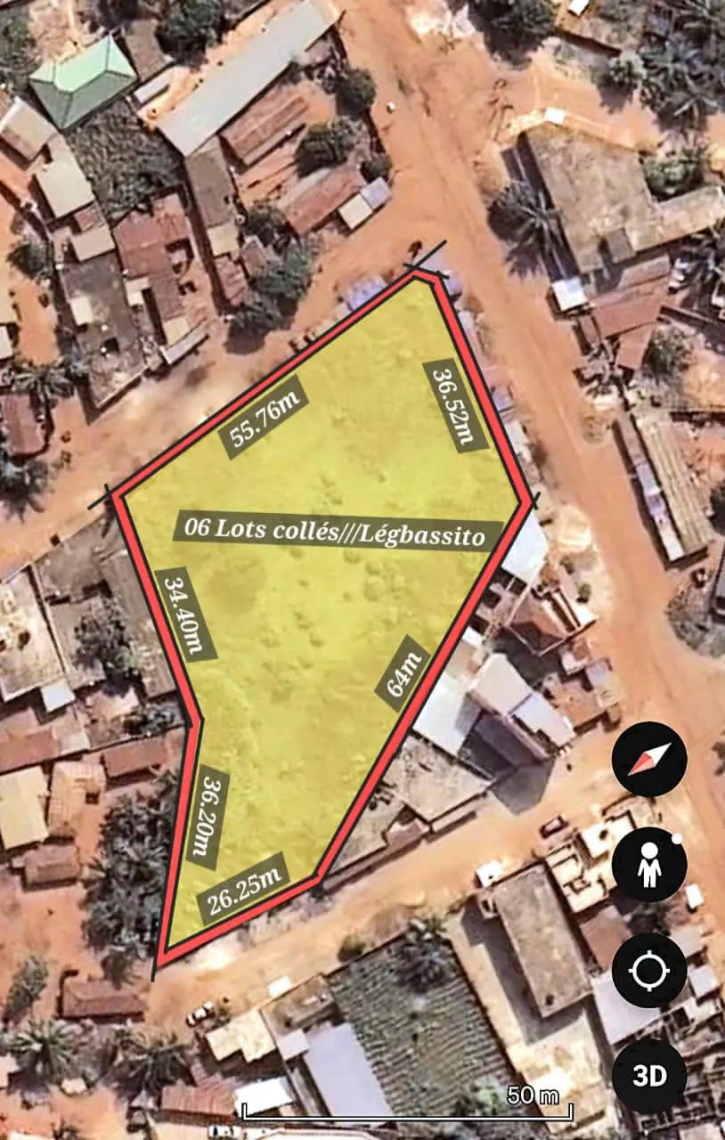 5 lots de terrain en vente à Agoè Legbassito, Lomé – 35 millions FCFA le lot