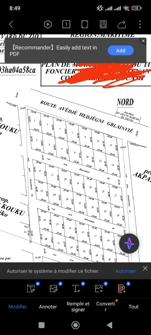 Terrain en vente à Tsevié Gblinvié – 3 millions FCFA le lot
