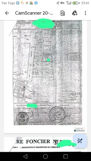 Terrain 542 m² avec bâtiment en vente à Hédzranawoé Aéroport – 60 millions FCFA