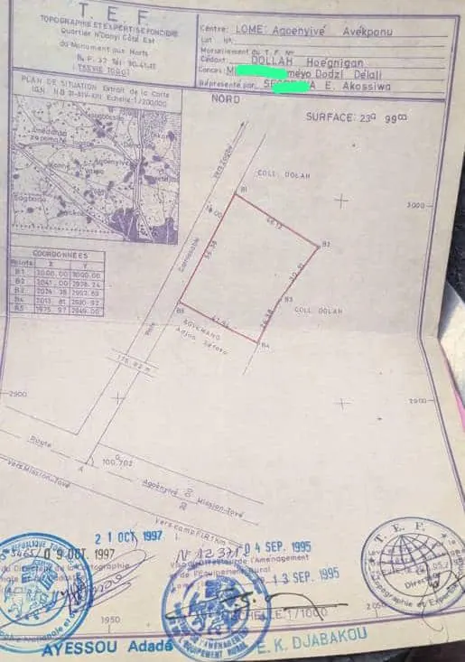 Terrain 2400 m² en vente à Agoè Légbassito – prix à partir de 40 millions FCFA le lot