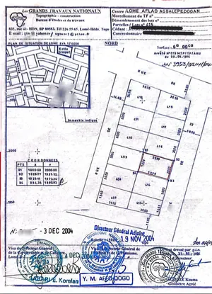 Terrain 1 lot de 600 m² en vente au bord d'une grande voie à Djidjolé Antigank – Agbalepedo, Lomé – 55 millions FCFA