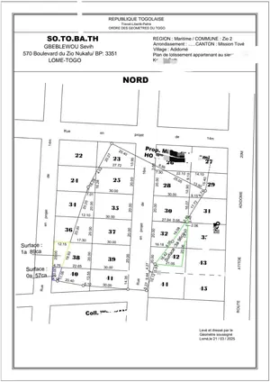 Terrain en vente à Adidomé Mission Tove – 9 millions FCFA