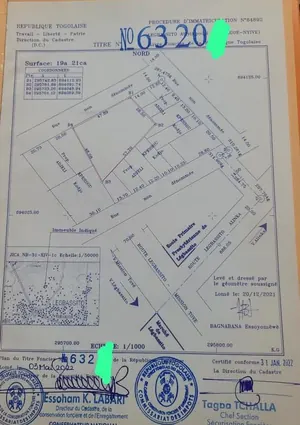 Terrain 2,5 lots avec titre foncier en vente à Agoè Legbassito – prix au lot à débattre