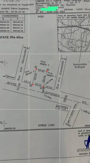 Terrain 1 lot en vente bord du goudron à Zanguera Aképédo – à partir de 25 millions FCFA