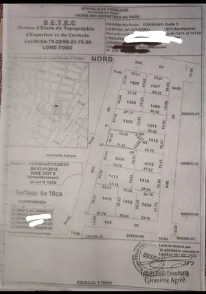 Terrain 610 m² en vente à Amadahomé Rail IPG – 30 millions FCFA