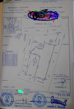 Terrain 6 lots en vente à Davié – 9 millions FCFA le lot