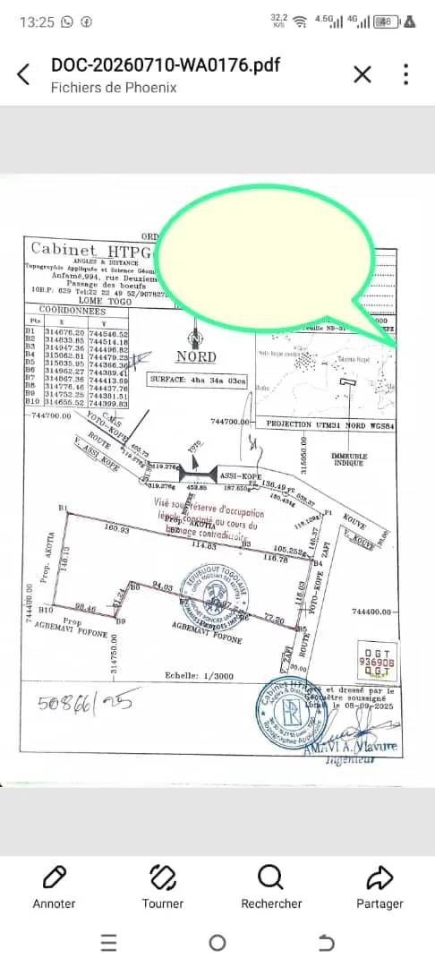 Terrain 12 000 m² en vente à Yotocopé – 1 200 000 FCFA à débattre