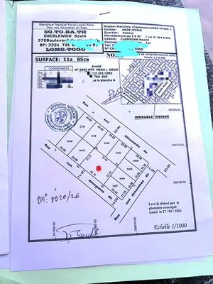 Terrain 2 lots clôturé en vente à Agoè côté Camp de Police – 22 millions FCFA le lot — photo 2