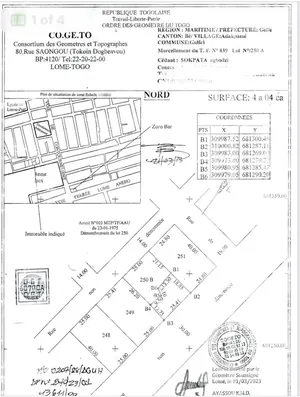 Terrain en vente à Zorro Bar, en face du 4e Lac – 40 millions FCFA