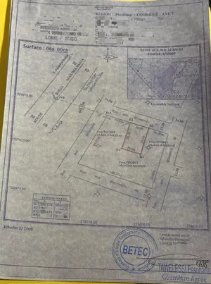 Terrain 1 lot à vendre à Badja proche du goudron de Lomé-Kpalimé – 1,5 million FCFA