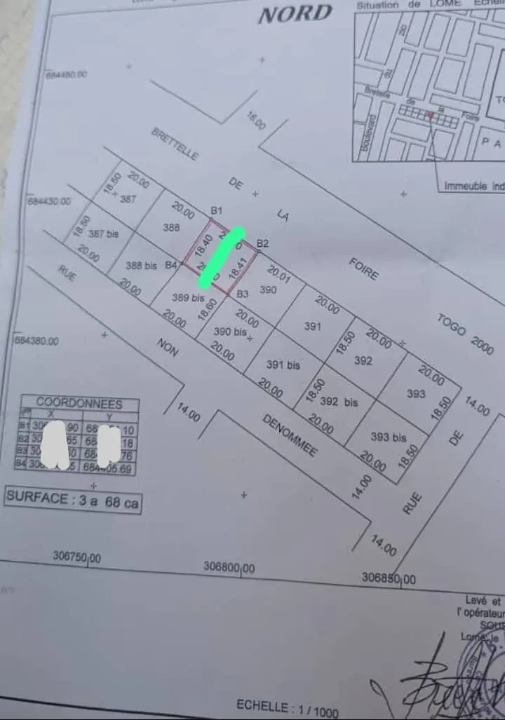Terrain en vente en bordure du goudron à Kégué Amangotigome – 60 millions FCFA