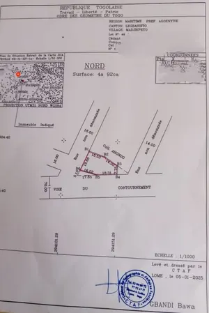 Terrain ¾ de lot en vente en bordure de goudron à Légbassito Zovadjin – 47 millions FCFA